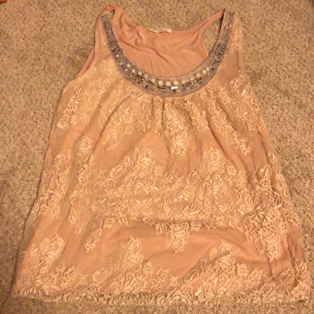 Lace blush top